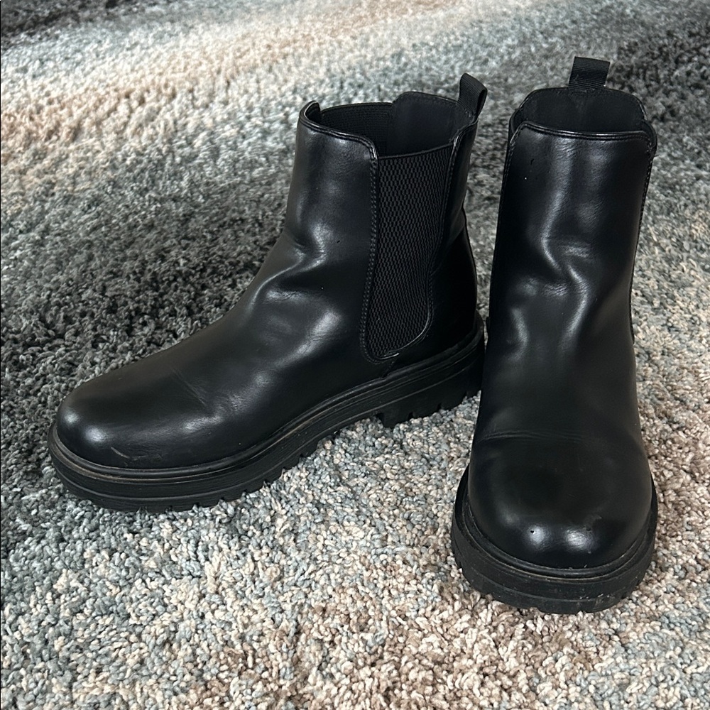 Chelsea Combat Black Ankle Boots